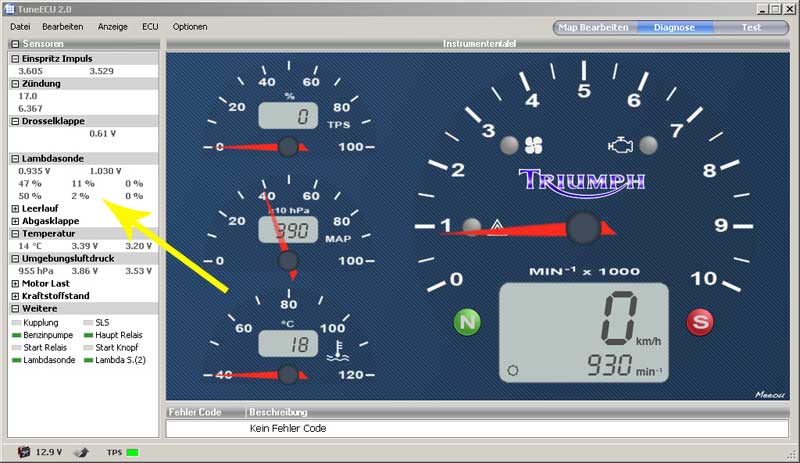 Screenshot TuneECU